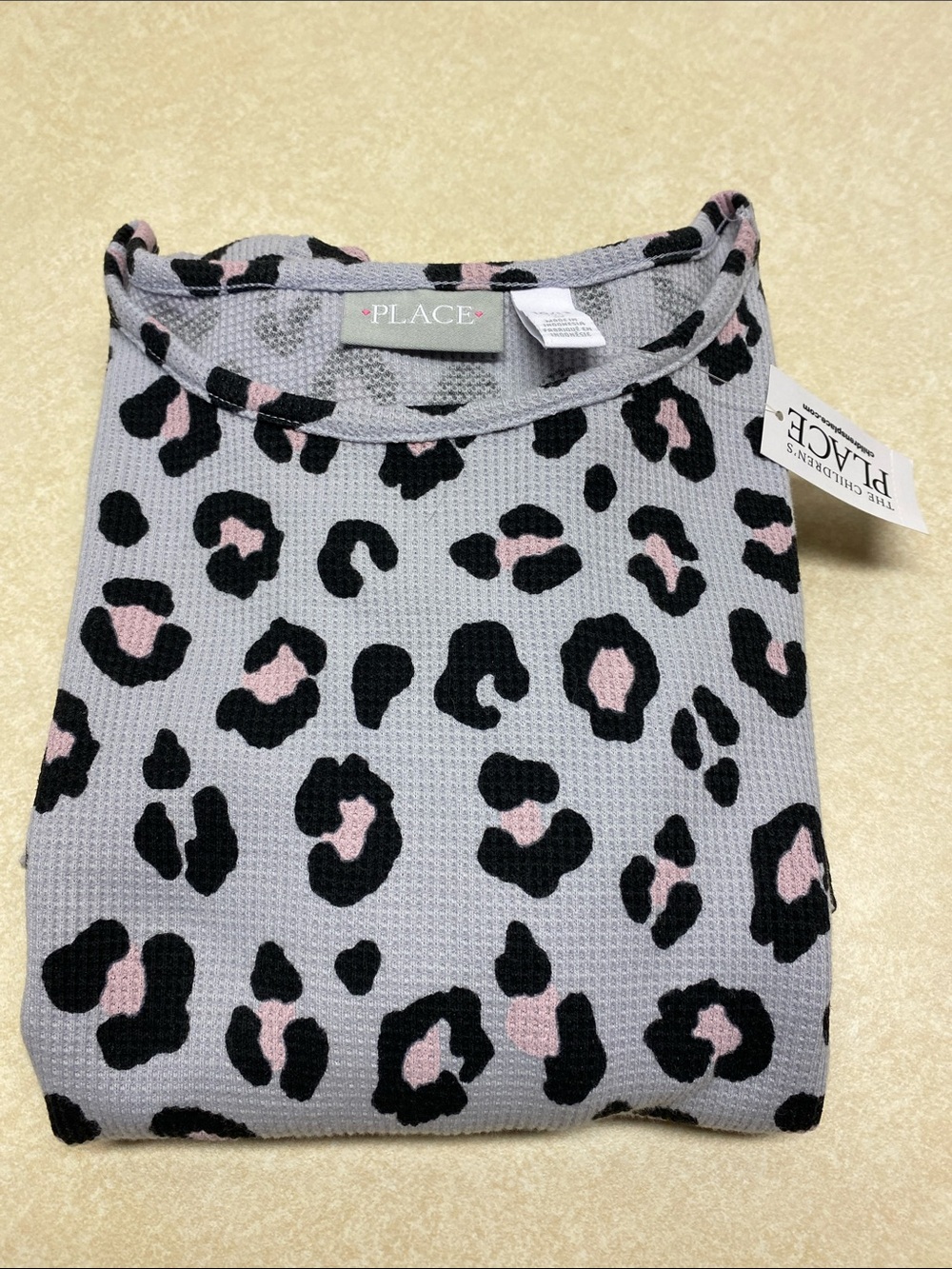 The Children's Place Gray Leopard Print Thermal Long-Sleeve Dress - Picture 7 of 7